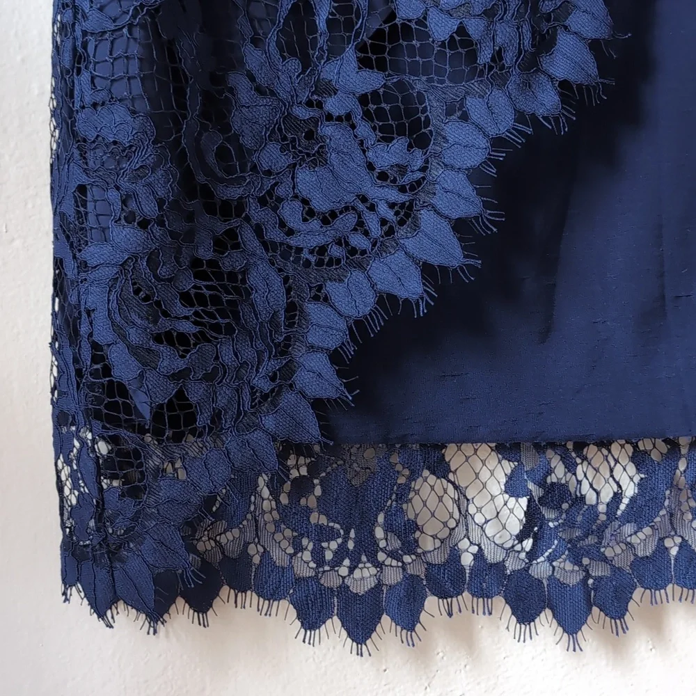 For Love and Lemons Maui Waui Lace Skirt Navy, XS - Picture 9 of 9